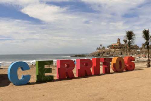 sign for cerritos on the beach